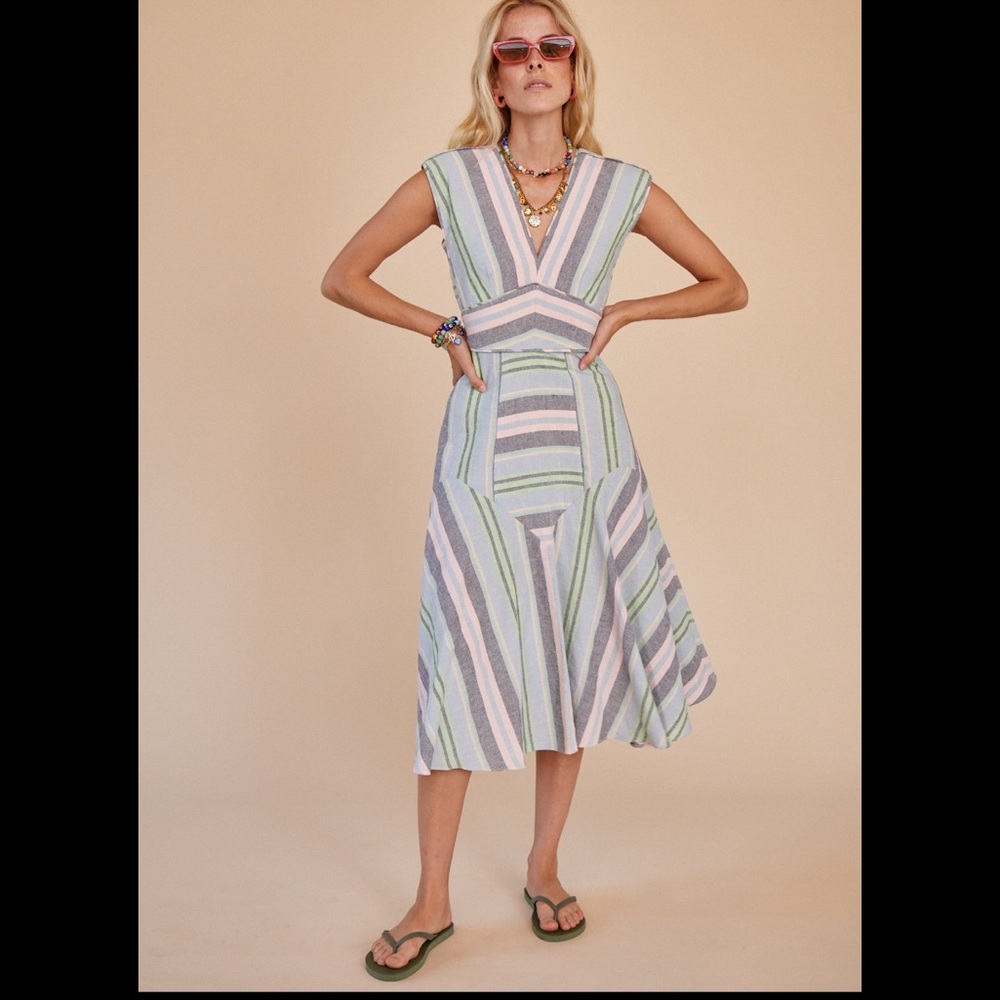 Hunter Bell Jordan Stripe Fit Flare Dress